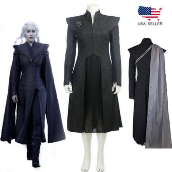 Game of Thrones Daenerys Targaryen Costume Cosplay Halloween 4SET…